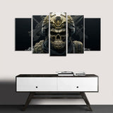 5 Piece Military Skull Soldier Canvas Wall Art