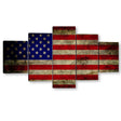 5 Piece Modern American Flag Canvas Wall Art