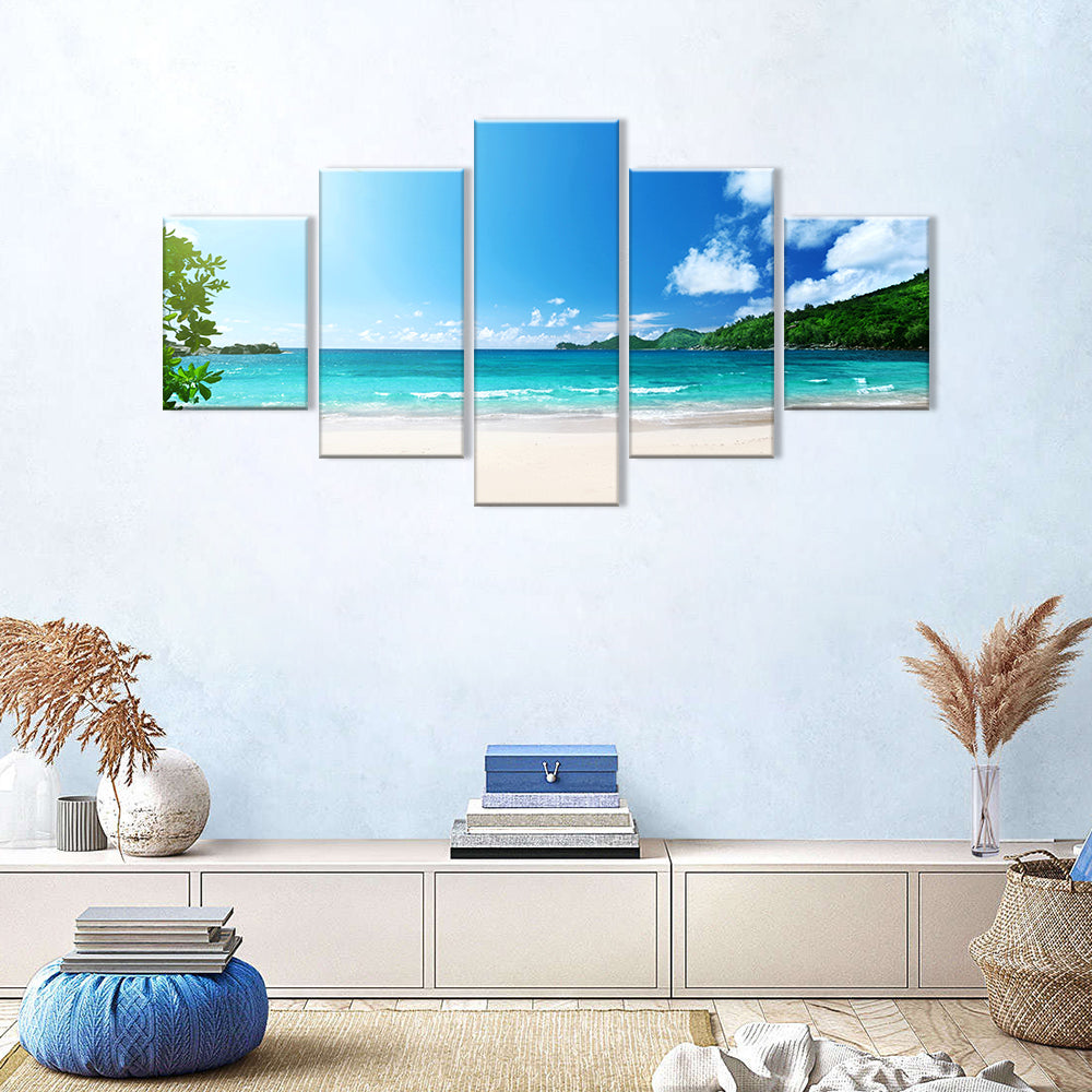 5-Piece Tropical Serenity Beach Canvas Wall Art