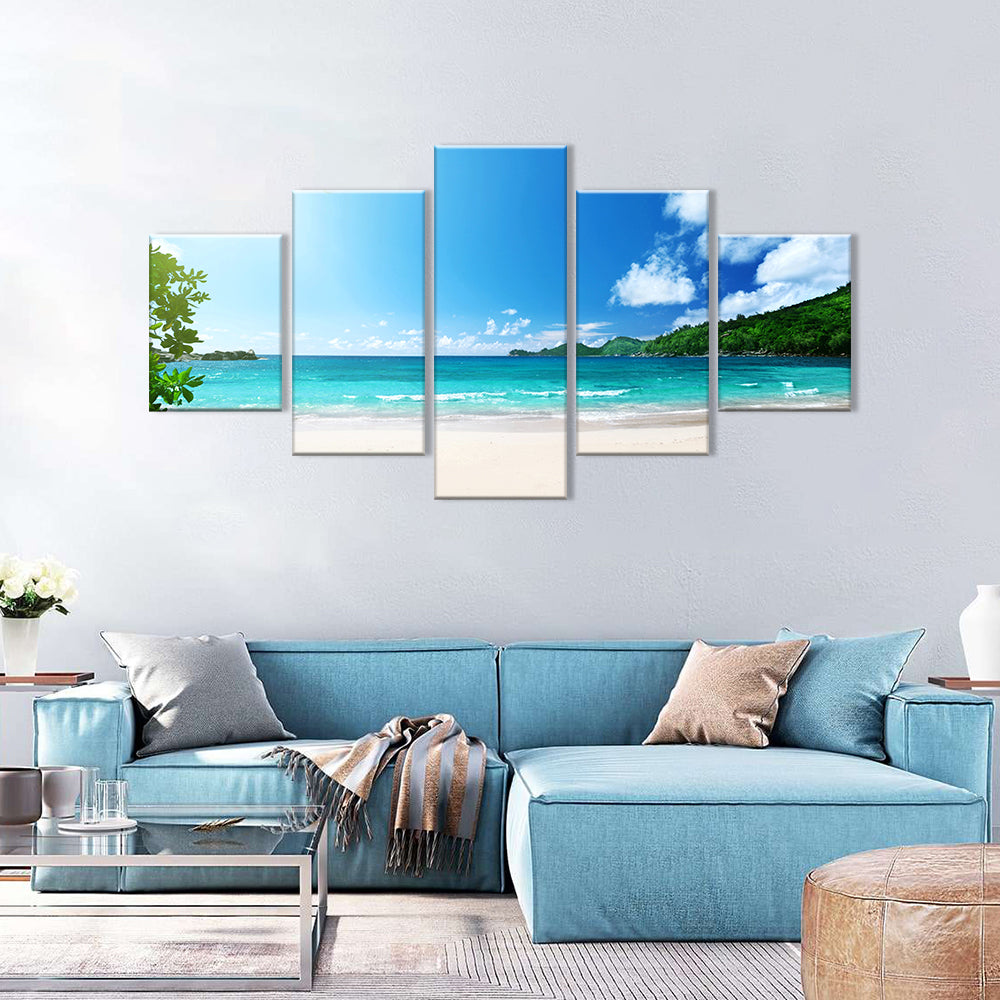 5-Piece Tropical Serenity Beach Canvas Wall Art