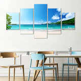 5-Piece Tropical Serenity Beach Canvas Wall Art