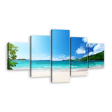 5-Piece Tropical Serenity Beach Canvas Wall Art