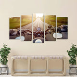 5 Piece Motorcycle Adventure Canvas Wall Art