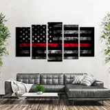 5 Piece Retro American Flag Canvas Wall Art