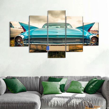 5 Piece Retro Style Classic American Car Canvas Wall Art