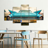 5 Piece Retro Style Classic American Car Canvas Wall Art