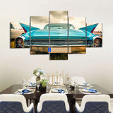 5 Piece Retro Style Classic American Car Canvas Wall Art