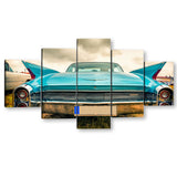 5 Piece Retro Style Classic American Car Canvas Wall Art