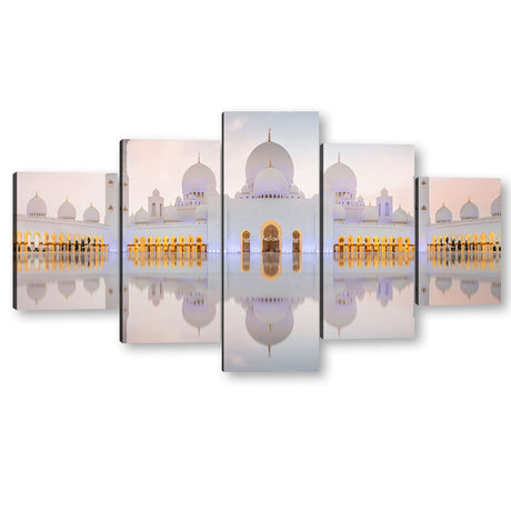 5-Piece Sheikh Zayed Grand Mosque Canvas Wall Art