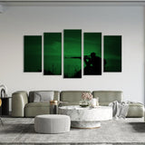 5 Piece Sniper Aiming in Dawn Canvas Wall Art