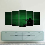 5 Piece Sniper Aiming in Dawn Canvas Wall Art