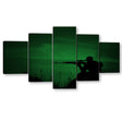 5 Piece Sniper Aiming in Dawn Canvas Wall Art