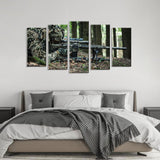 5 Piece Sniper Aiming in Forest Canvas Wall Art