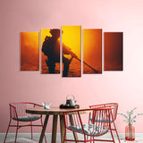 5 Piece Sniper in Sunset Canvas Wall Art