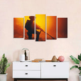 5 Piece Sniper in Sunset Canvas Wall Art