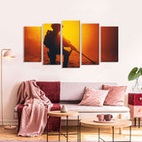 5 Piece Sniper in Sunset Canvas Wall Art