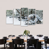 5 Piece Sniper with Scout in Snow Canvas Wall Art