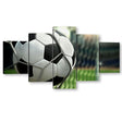 5 Piece Soccer Ball Netting Goal Canvas Wall Art