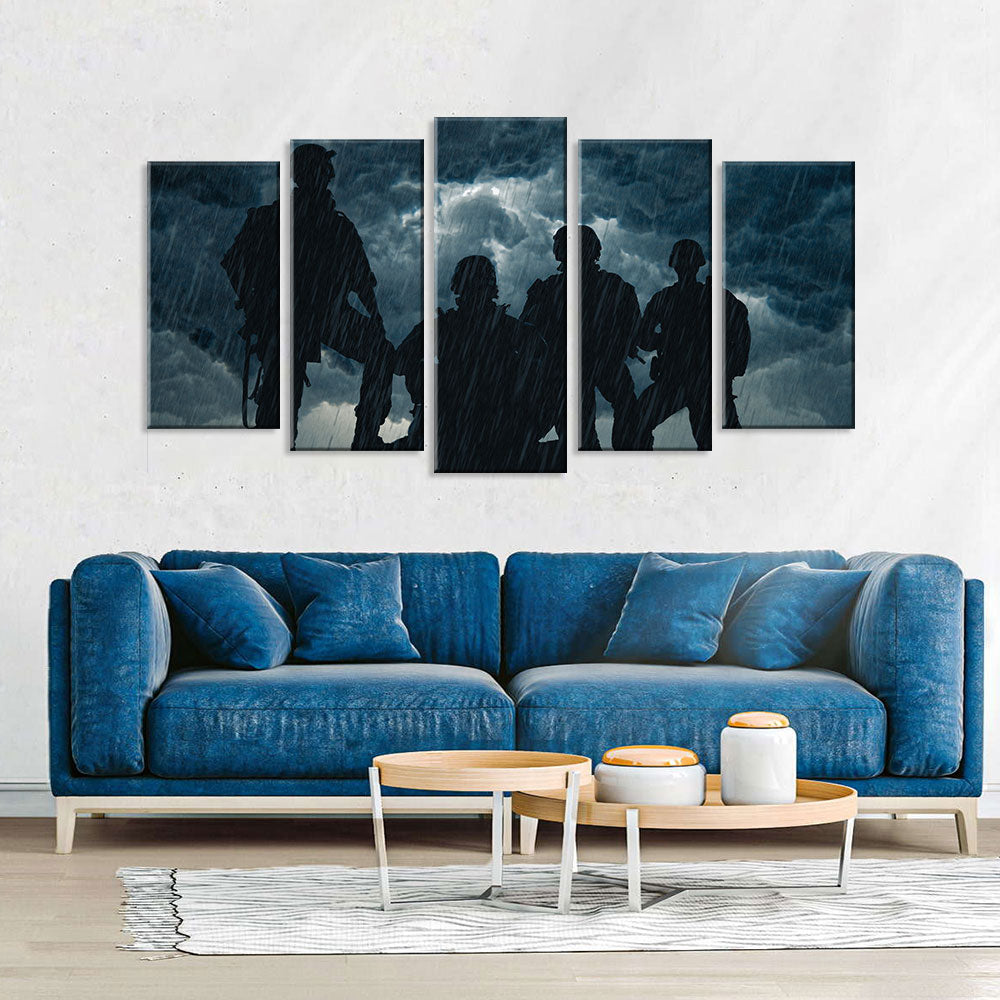 5 Piece Soldier Crew in Storm Canvas Wall Art