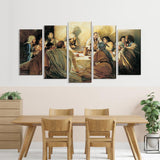 5 Piece The Last Supper With Jesus Canvas Wall Art