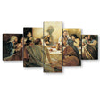 5 Piece The Last Supper With Jesus Canvas Wall Art