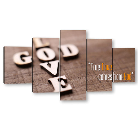 True Love Comes From God 5-Piece Canvas Wall Art