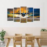 5 Piece Twin Engine Aircraft Takeoff Canvas Wall Art