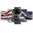 5 Piece Veteran Saluting US Flag Canvas Wall Art