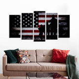 5 Piece Veterans Pride American Flag Canvas Wall Art