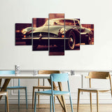 5 Piece Vintage Abarth 1500 Biposto Canvas Wall Art