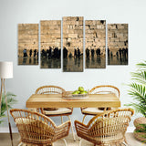 5-Piece Western Wall In Jerusalem Canvas Wall Art