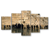 5-Piece Western Wall In Jerusalem Canvas Wall Art