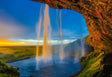  Behind the Falls Sunset Canvas Wall Art