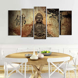 5 Piece Buddha Serenity Canvas Wall Art