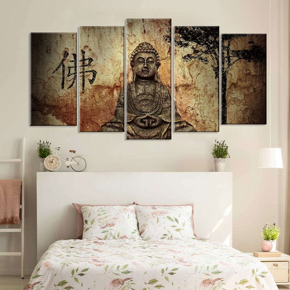 5 Piece Buddha Serenity Canvas Wall Art