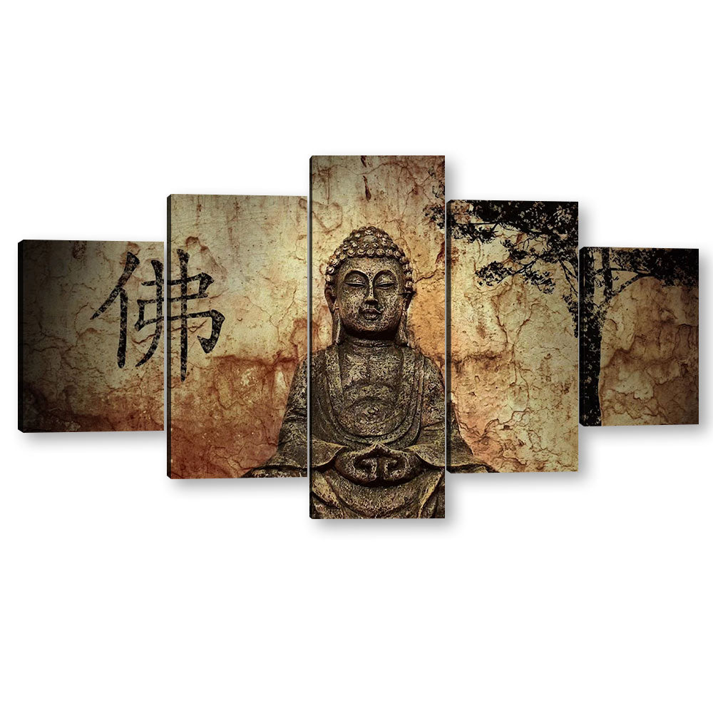 5 Piece Buddha Serenity Canvas Wall Art