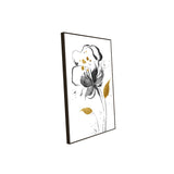 Modern Black & Gold Floral Canvas Wall Art  -Elegant Botanical Watercolor