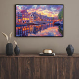 Amsterdam Canal at Sunset-Canvas Wall Art