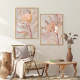 Elegant Botanical Protea Canvas Wall Art