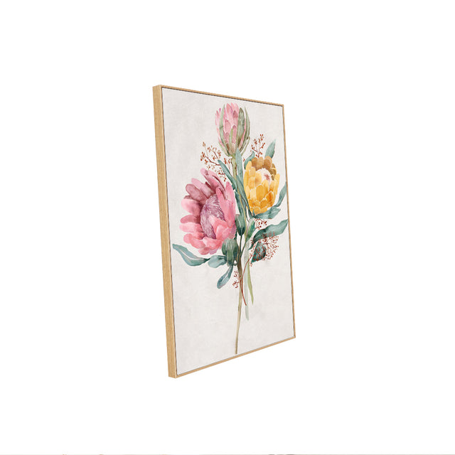 Botanical Watercolor Protea Floral Canvas Wall Art