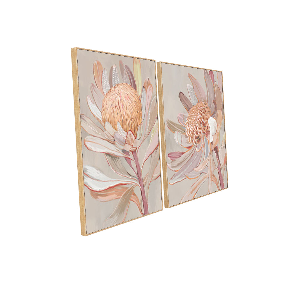 Elegant Botanical Protea Canvas Wall Art