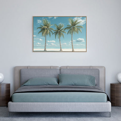 Canvas Wall Art - Tropical Beach Palm Trees