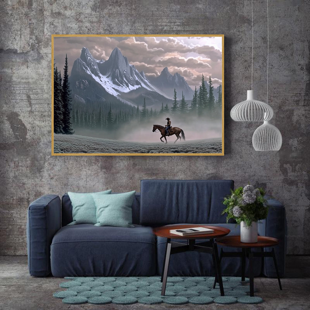 Majestic Mountain Rider Canvas Wall Art