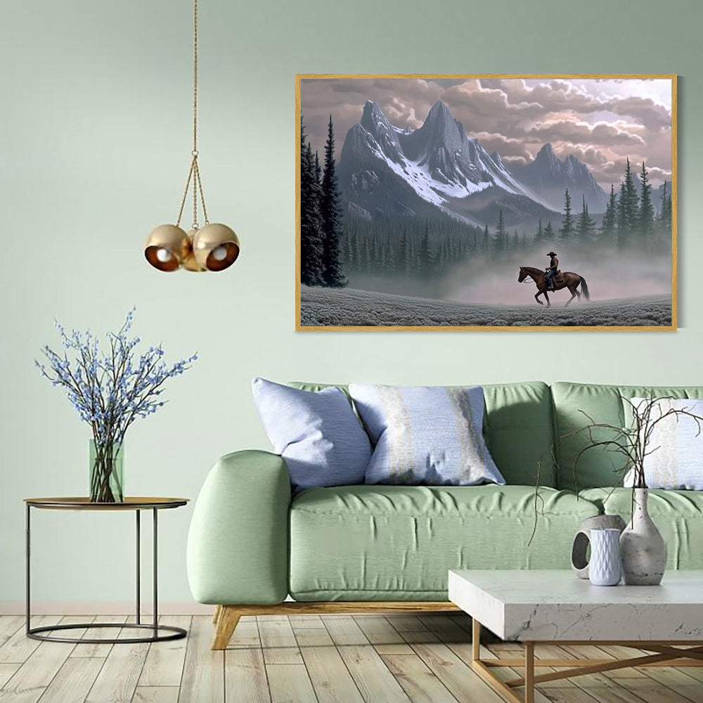 Majestic Mountain Rider Canvas Wall Art