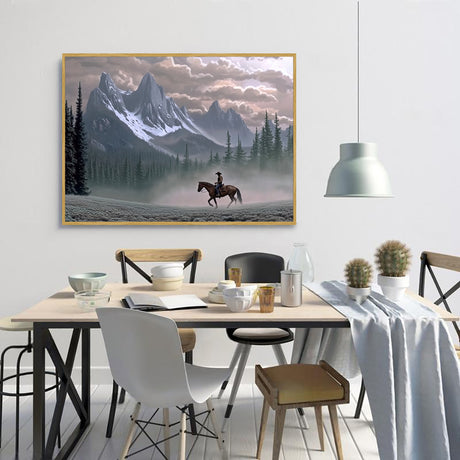 Majestic Mountain Rider Canvas Wall Art