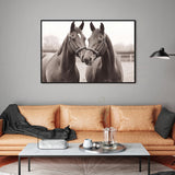 Elegant Twin Horses Canvas Wall Art