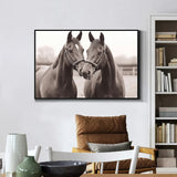 Elegant Twin Horses Canvas Wall Art