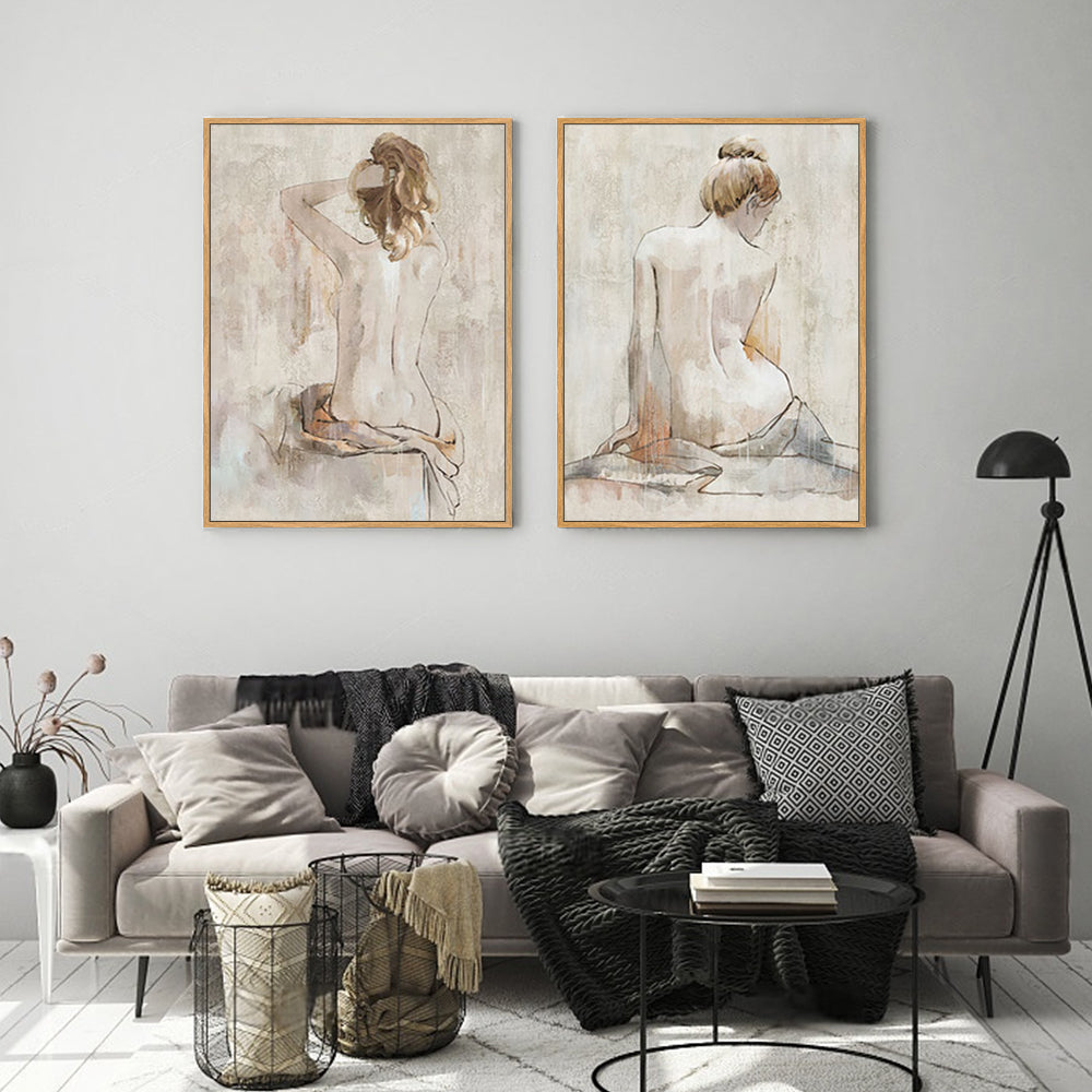 Elegant Nude Sketch Canvas Wall Art