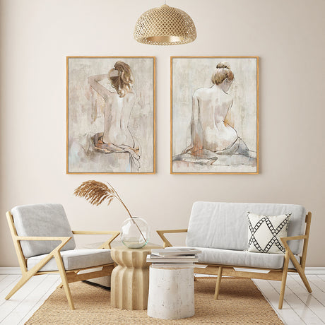 Elegant Nude Sketch Canvas Wall Art