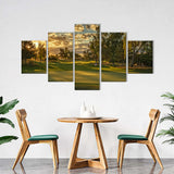 5-Piece Golf Course Sunset Canvas Wall Art